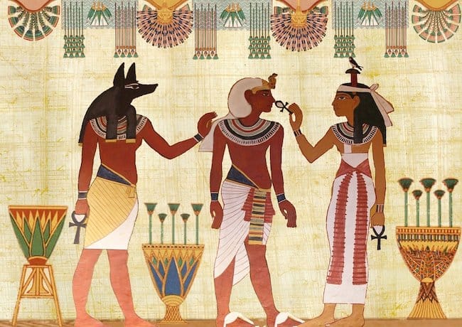 Papyrus mit Anubis und Nephthys